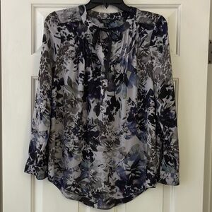 Simply Vera Vera Wang Floral Blouse With Ribbon Tie